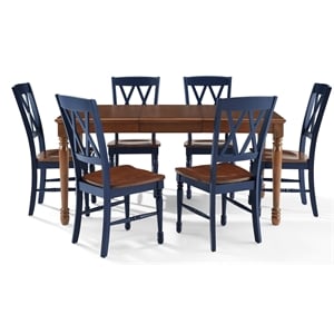 Crosley Furniture Shelby 7-Piece Dining Table Set For 6 in Navy