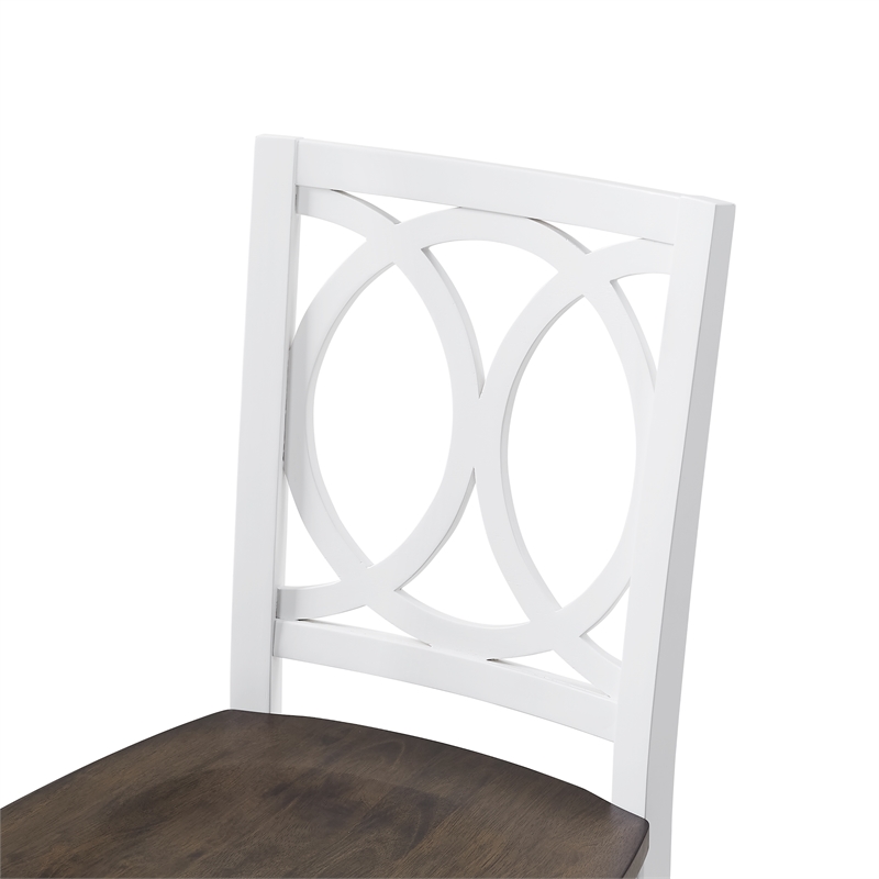 Charlotte 2-Piece Counter Height Bar Stool Set White/Coffee