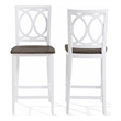 Charlotte 2-Piece Counter Height Bar Stool Set White/Coffee