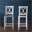 Charlotte 2-Piece Counter Height Bar Stool Set White/Coffee
