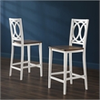 Charlotte 2-Piece Counter Height Bar Stool Set White/Coffee