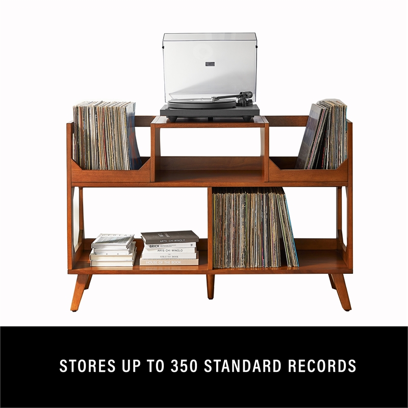 Asheville Large Record Storage Console Walnut