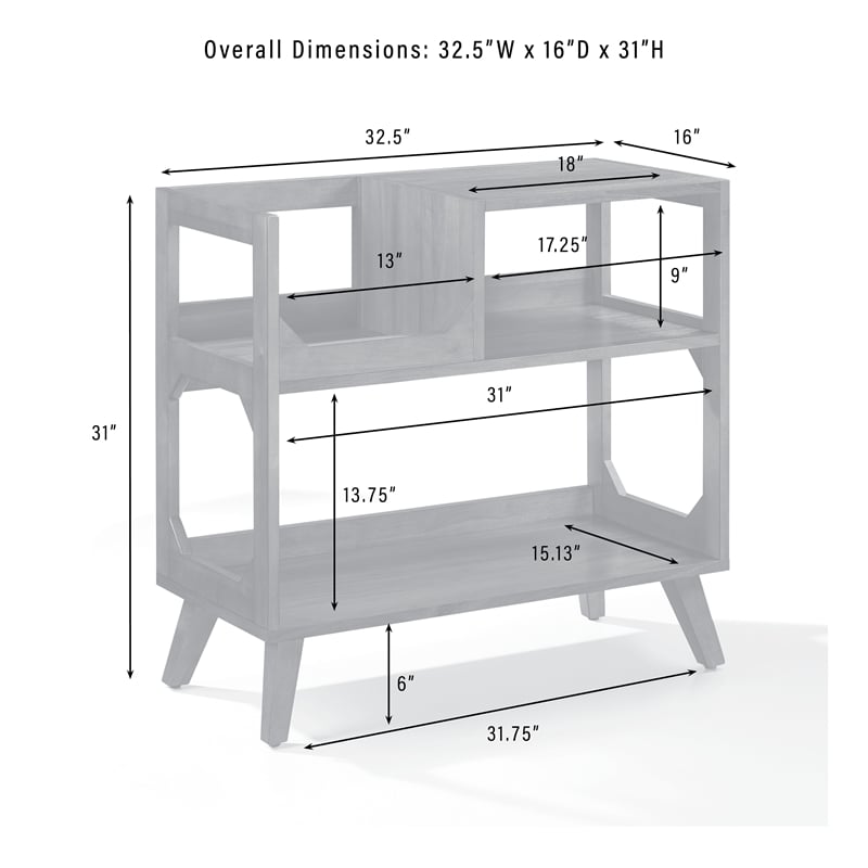 Asheville Medium Record Storage Console Walnut