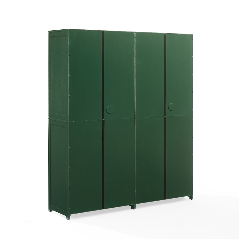 Crosley Furniture Savannah 2-Piece Kitchen Storage Pantry Set in Green