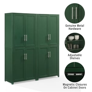 Crosley Furniture Savannah 2-Piece Kitchen Storage Pantry Set in Green