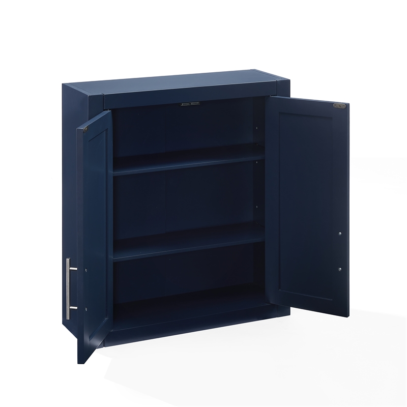 Crosley Furniture Savannah Wall Mounted Storage Cabinet in Navy