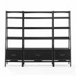 Crosley Furniture Landon 3-Piece Etagere Bookcase Set in Matte Black