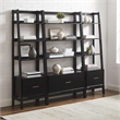 Crosley Furniture Landon 3-Piece Etagere Bookcase Set in Matte Black