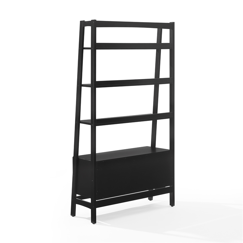 Crosley Furniture Landon Large Etagere Bookcase in Matte Black