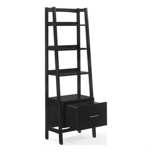 Crosley Furniture Landon Small Etagere Bookcase in Matte Black