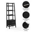Crosley Furniture Landon Small Etagere Bookcase in Matte Black