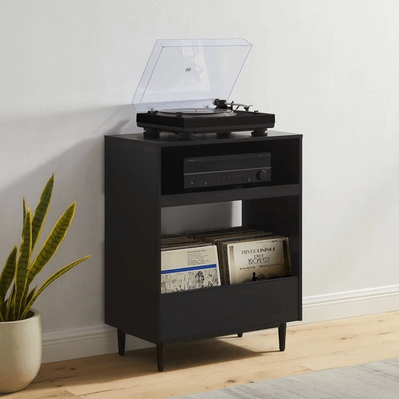 Crosley Furniture Liam Record Player Stand in Black