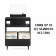 Crosley Furniture Liam 2-Piece Record Player Stand And Vinyl Storage Set Black