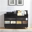 Crosley Furniture Liam 2-Piece Record Player Stand And Vinyl Storage Set Black