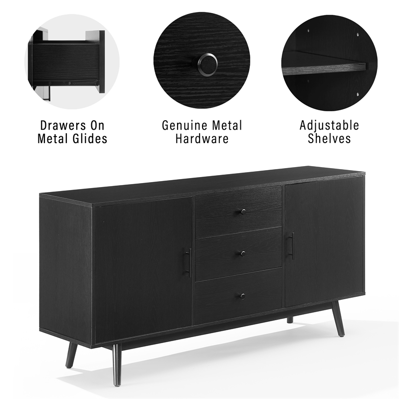 Crosley Furniture Lucas Sideboard in Black