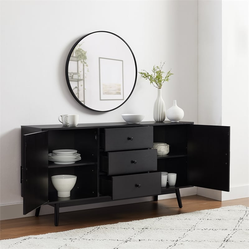 Crosley Furniture Lucas Sideboard in Black
