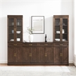 Crosley Furniture Stanton 3-Piece Sideboard And Glass Door Pantry Set in Coffee