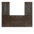 Crosley Furniture Stanton 3-Piece Sideboard And Glass Door Pantry Set in Coffee