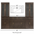 Crosley Furniture Stanton 3-Piece Sideboard And Glass Door Pantry Set in Coffee
