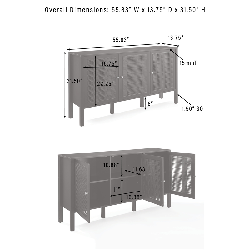 Crosley Furniture Perry Sideboard in Black