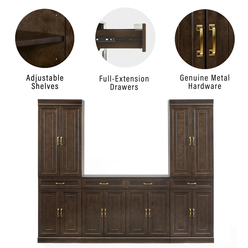 Crosley Furniture Stanton 3-Piece Sideboard And Pantry Set in Coffee