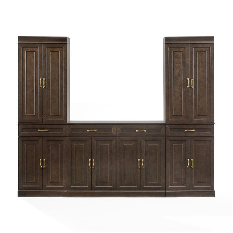 Crosley Furniture Stanton 3-Piece Sideboard And Pantry Set in Coffee
