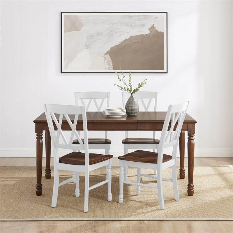 Crosley Furniture Shelby 5-Piece Dining Table Set in White