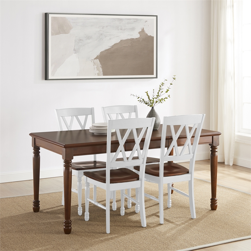 Crosley Furniture Shelby 5-Piece Dining Table Set in White