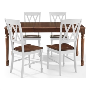 Crosley Furniture Shelby 5-Piece Dining Table Set in White