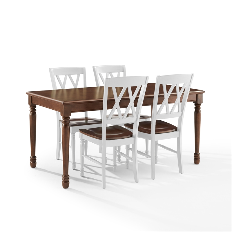 Crosley Furniture Shelby 5-Piece Dining Table Set in White