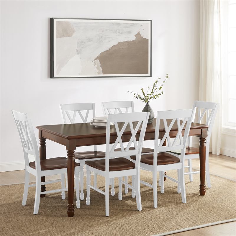Crosley Furniture Shelby 7-Piece Dining Table Set in White
