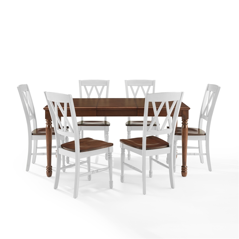 Crosley Furniture Shelby 7-Piece Dining Table Set in White