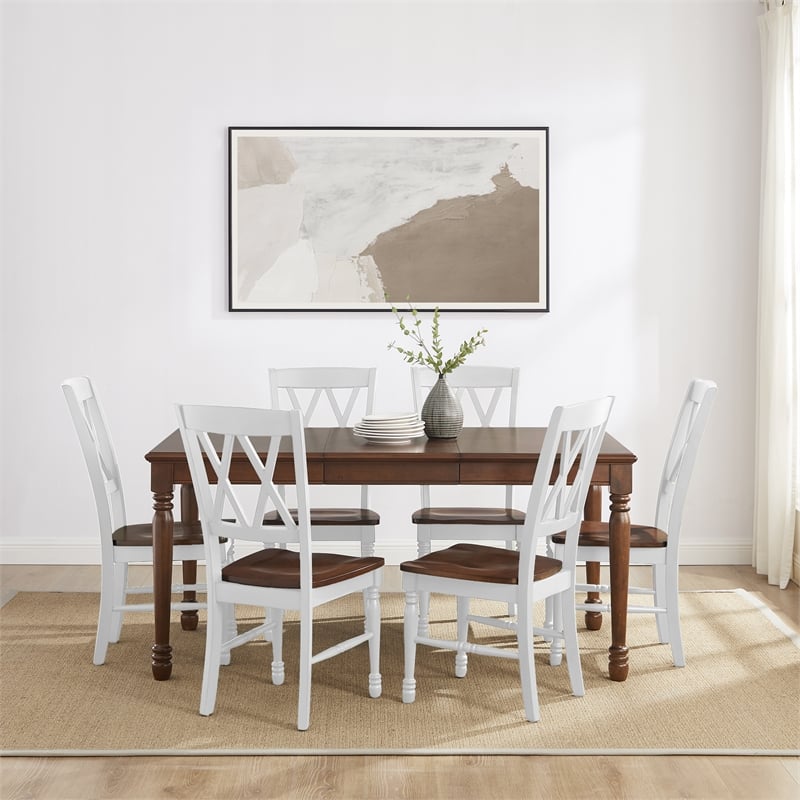 Crosley Furniture Shelby 7-Piece Dining Table Set in White