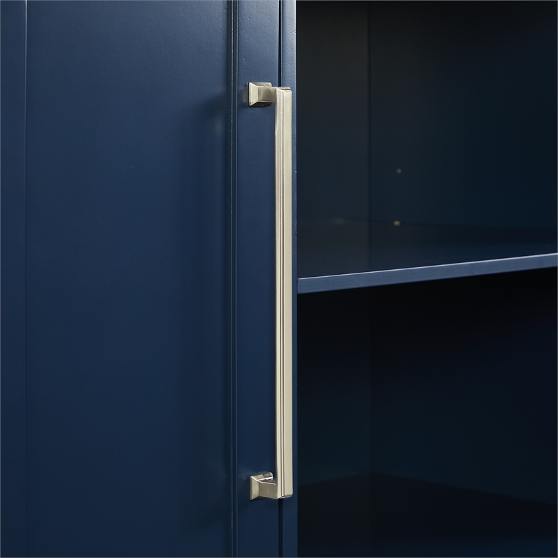 Crosley Furniture Silvia Stainless Steel Top Kitchen Island in Navy