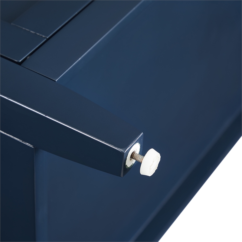 Crosley Furniture Silvia Stainless Steel Top Kitchen Island in Navy