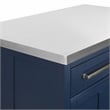 Crosley Furniture Silvia Stainless Steel Top Kitchen Island in Navy