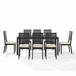 Crosley Furniture Greer 9-Piece Dining Table Set in Black Ash/Creme