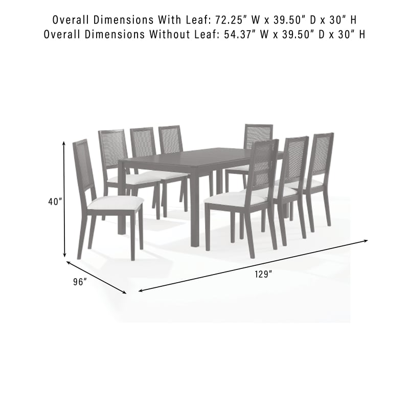 Crosley Furniture Greer 9-Piece Dining Table Set in Black Ash/Creme