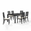 Crosley Furniture Greer 7-Piece Dining Table Set in Black Ash/Creme