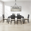Crosley Furniture Greer 7-Piece Dining Table Set in Black Ash/Creme