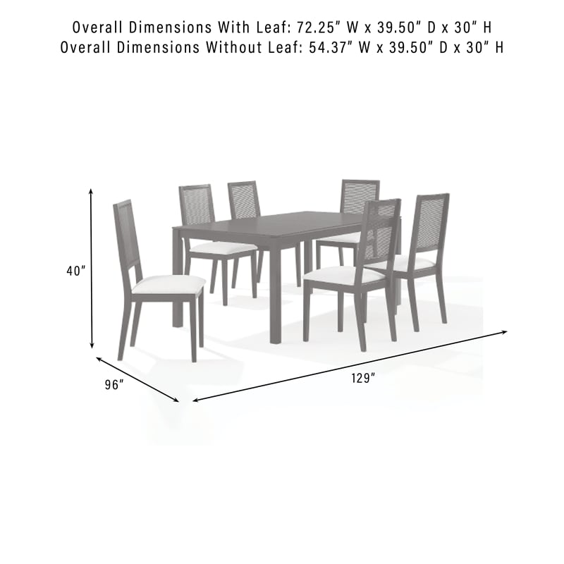 Crosley Furniture Greer 7-Piece Dining Table Set in Black Ash/Creme