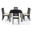 Crosley Furniture Greer 7-Piece Dining Table Set in Black Ash/Creme