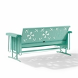 Crosley Furniture Azalea Retro Outdoor Sofa Glider in Aqua Gloss