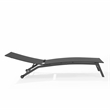Crosley Furniture Weaver Outdoor Chaise Lounge in Charcoal/Matte Black