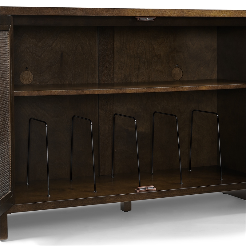 Crosley Furniture Kenji Record Storage Media Console in Dark Brown
