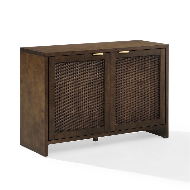 Crosley Furniture Kenji Record Storage Media Console in Dark Brown