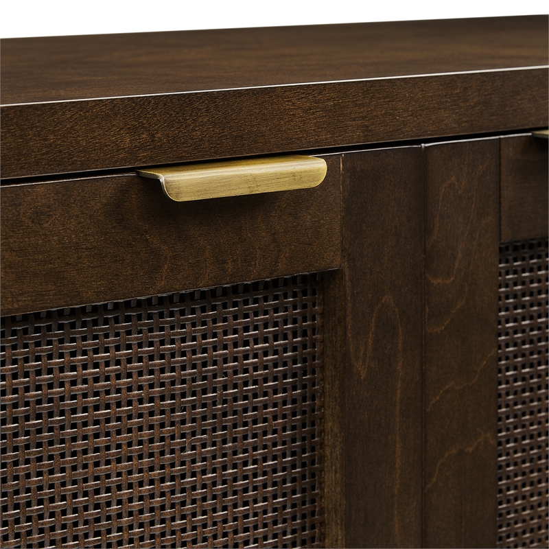 Crosley Furniture Kenji Record Storage Media Console in Dark Brown