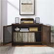 Crosley Furniture Kenji Record Storage Media Console in Dark Brown
