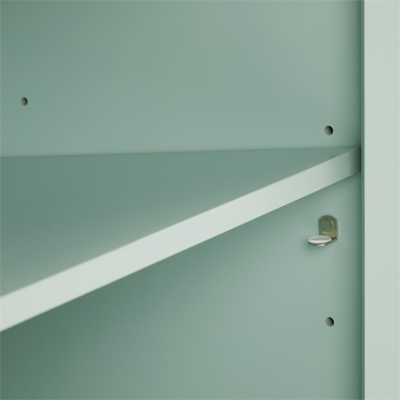 Crosley Furniture Holbrook Glass Door Sideboard in Distressed Seafoam Blue