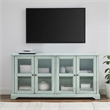 Crosley Furniture Holbrook Glass Door Sideboard in Distressed Seafoam Blue